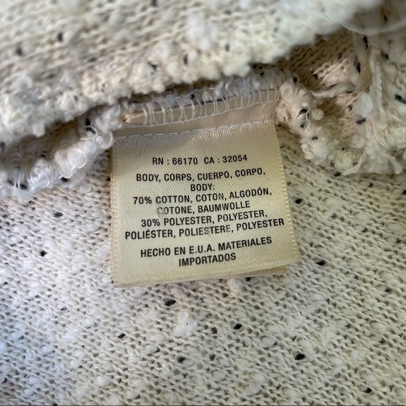 Anthropologie Cartonnier Looped Moto Jacket Looped Yarn Cream Peplum - Picture 7 of 13